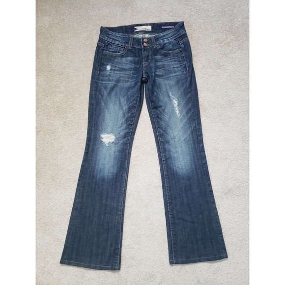 Vigoss Bootcut Stone Wash Distress Women Denim Blue Jean Size 3 - Picture 2 of 10
